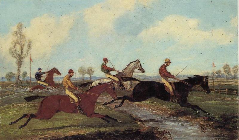 Henry Alken Jnr Over the Water,Past a Marker over the Ditch oil painting picture